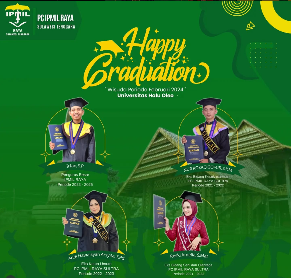Happy Graduation. Wisuda Periode Februari 2024 Universitas Halu Oleo
