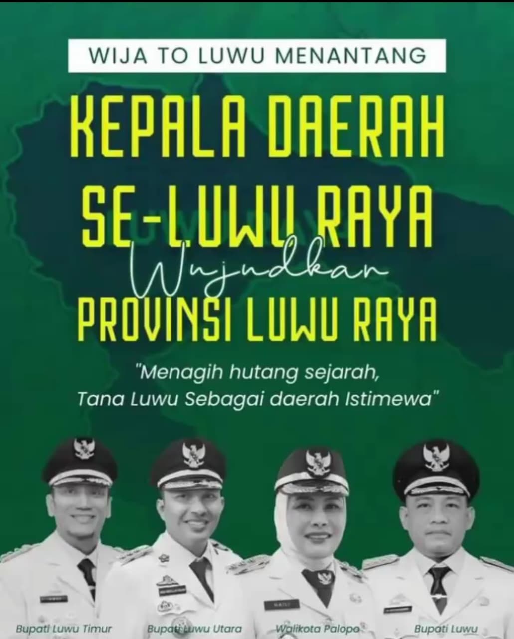 Wija to Luwu Tantang Kepala Daerah Se-Luwu Raya Wujudkan Provinsi Luwu Raya